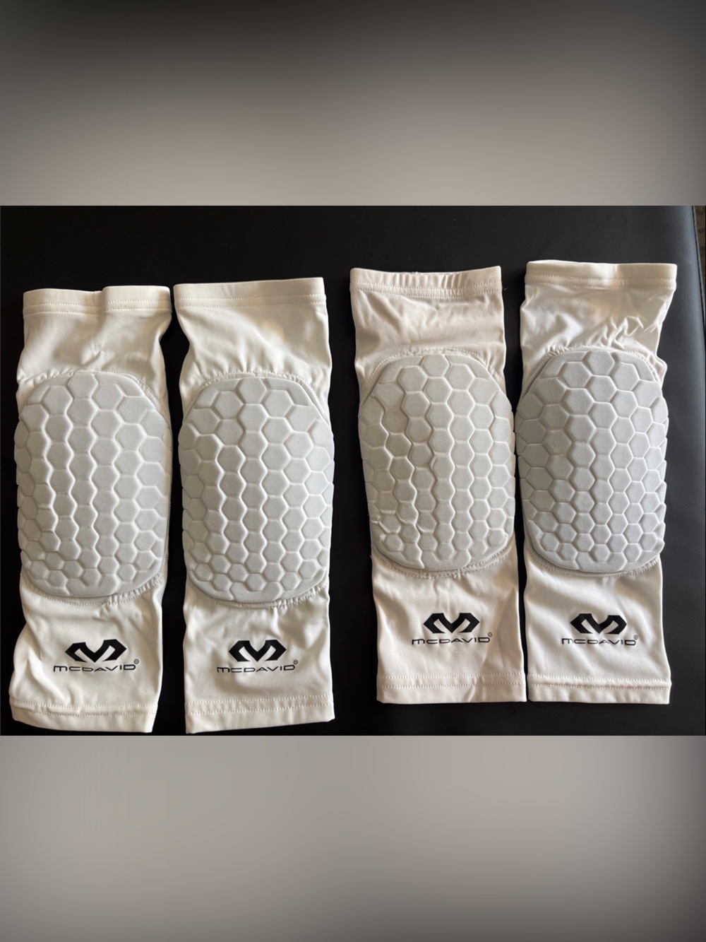 McDavid Kids White Padded Athletic Knee Pads - two pairs
